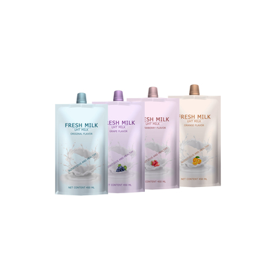 450ml Milk Pouch Stand Up Bag With Spout Long Shelf Life