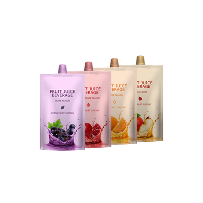 Food Grade Fruit Juice Doypack Stand Up Pouch Centered Spout Packaging Bags 100ML